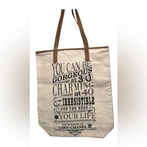 Canvas tote with wisdom quote